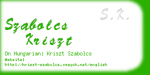 szabolcs kriszt business card